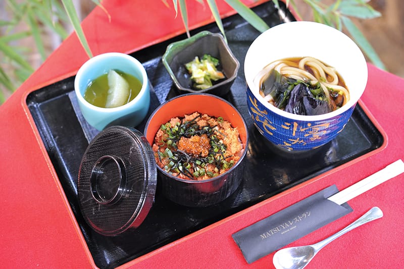 鮭いくら丼と温ミニうどんのセット